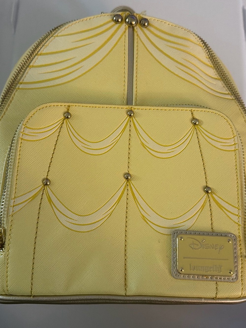Loungefly Yellow Draped-Stud Mini Backpack